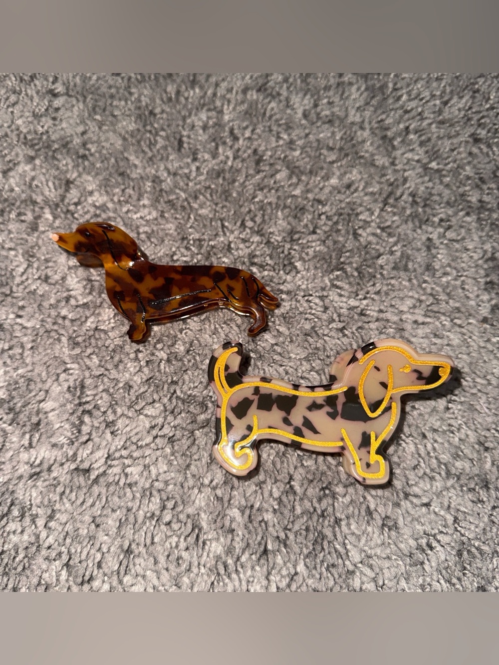 Dachshund Tortoiseshell Pattern claw clips
